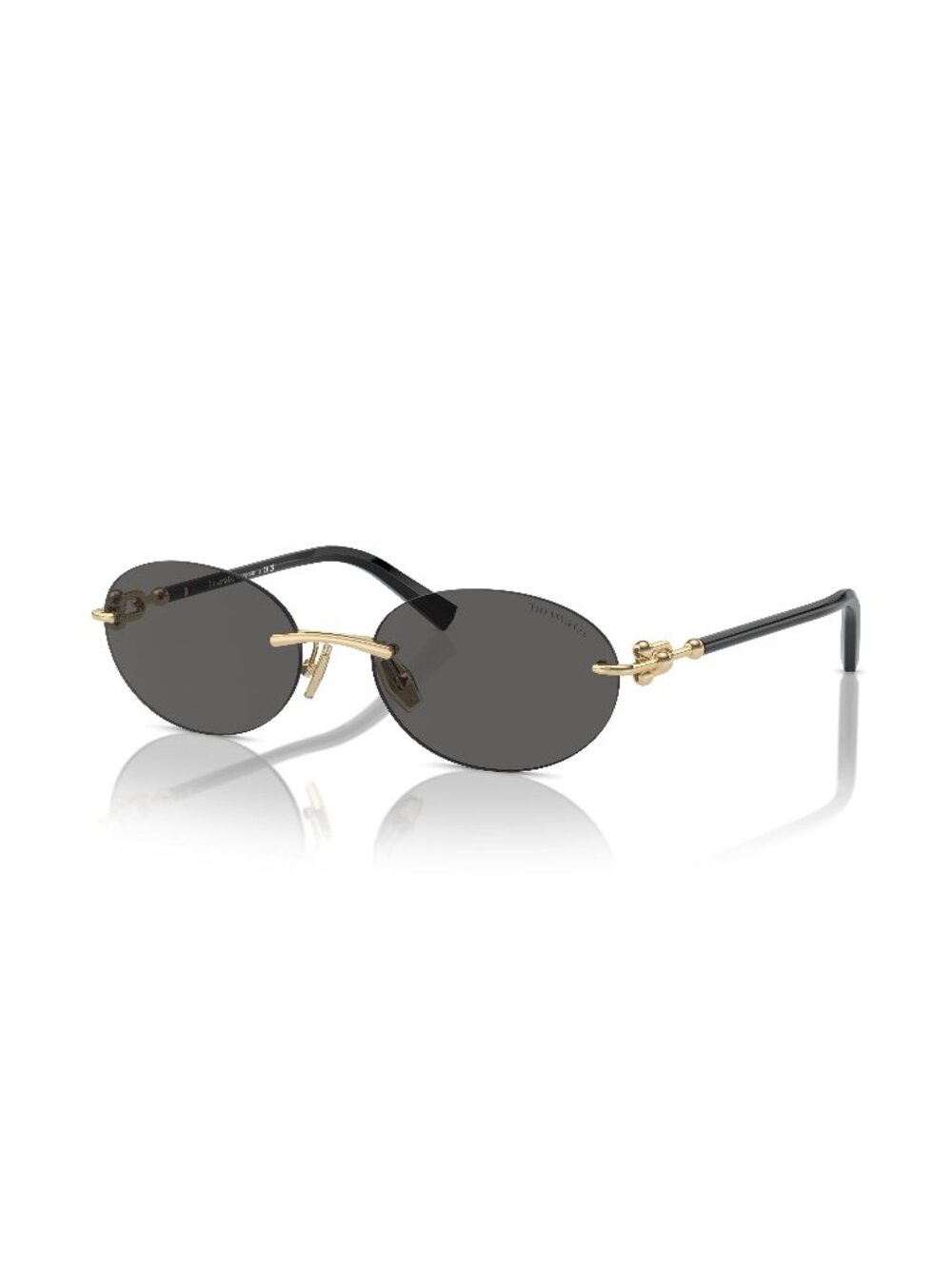 New Tiffany Women's Sunglasses Gold Round Grey Lens Metal Frame TF3104D 6216S4